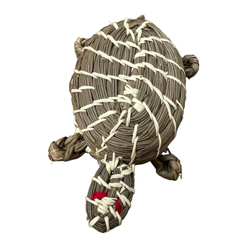 Vintage Basket Turtle Tortoise Mexican Coiled Effigy